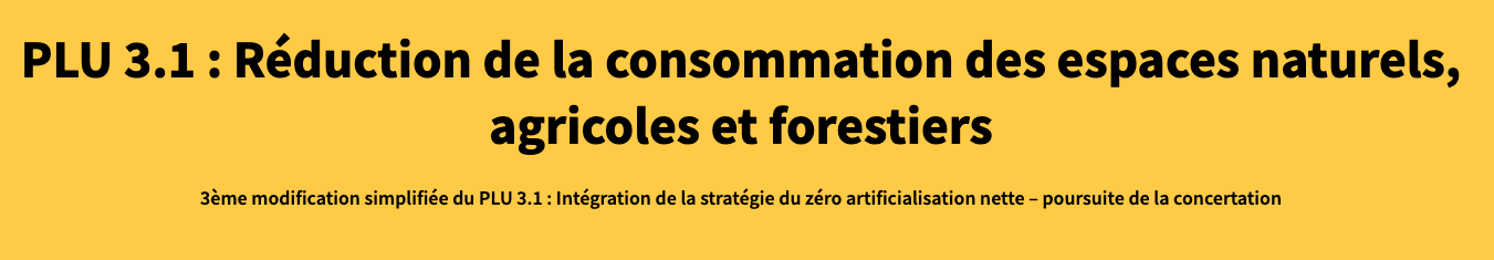 PLU 3.1 : Réduction de la consommation des espaces naturels, agricoles et forestiers